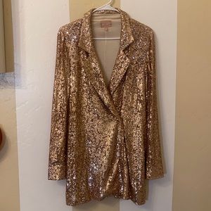 Show Me Your MuMu Gold Sequin Mini Dress